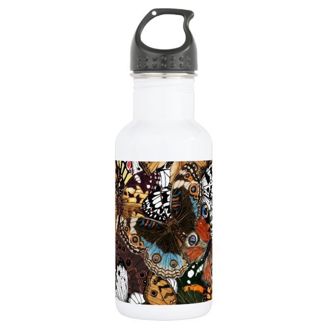 Bouteille D'eau Poster de animal. Ailes papillons. (Devant)
