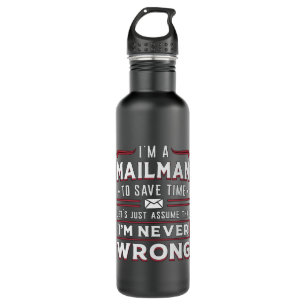 Bouteille D'eau Postman Post Mail Mailman Day Livraison Idée cadea