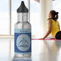 Postures de yoga bleu cosmique Gym Workout Bouteil