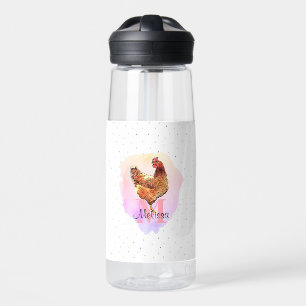 Bouteille D'eau Poulet Joli animal de ferme Monogramme Motif