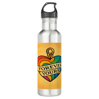 Bouteille D'eau Pour toujours votre coeur d'amour coloré