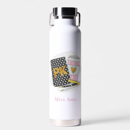 Bouteille D'eau Pré K Enseignant Personnalisé Carnet noir Coeur Ca