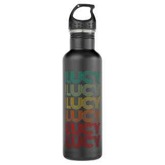 Bouteille D'eau Prénom LUCY Girl Retro Personnalisé Super 60s