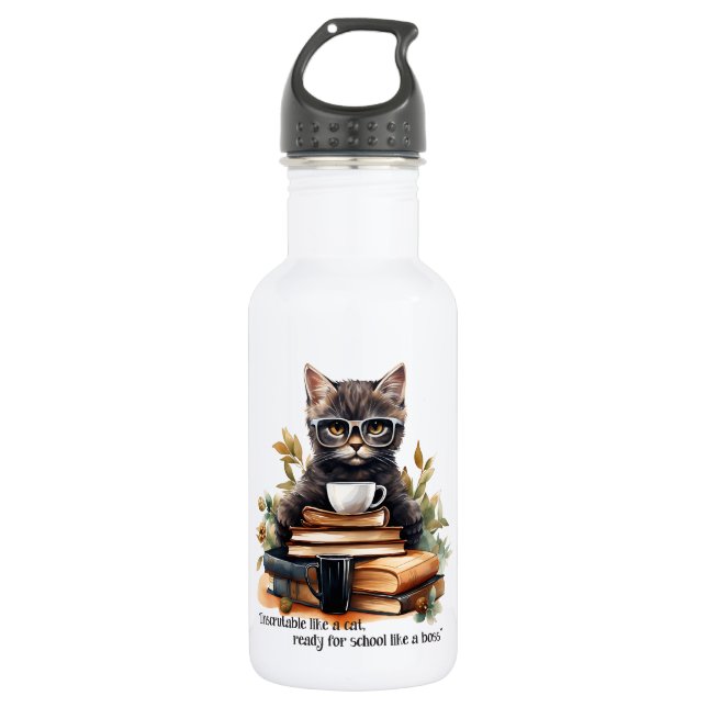 Bouteille D'eau Prêt Pour L'École Comme Un Patron (Devant)