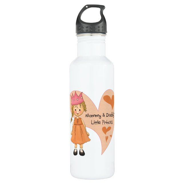 Bouteille D'eau Princesse blonde de maman et de papa (Devant)
