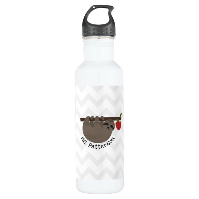 Bouteille D'eau Professeur personnalisé par Chevron de pommier de (Devant)