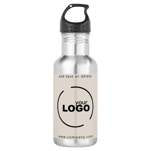 Bouteille D'eau Professionnel Moderne Logo d'entreprise Beige (Devant)