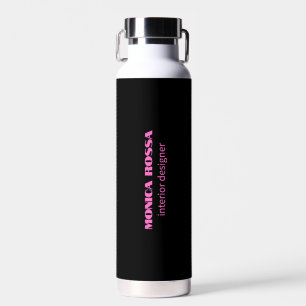 Bouteille D'eau Professionnel Simple Moderne Neon Rose Noir