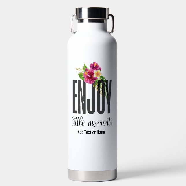 Bouteille D'eau Profitez De Petits Moments Moderne Chic Floral (Avant)