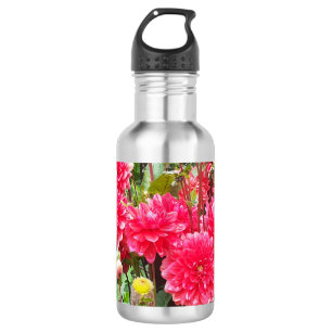 Bouteille d'eau profonde rose Dahlias