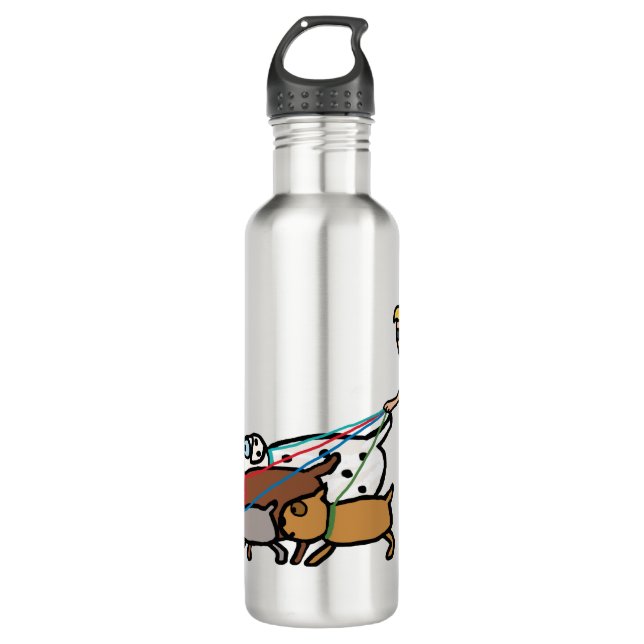 Bouteille D'eau Promenade de chiens (Devant)