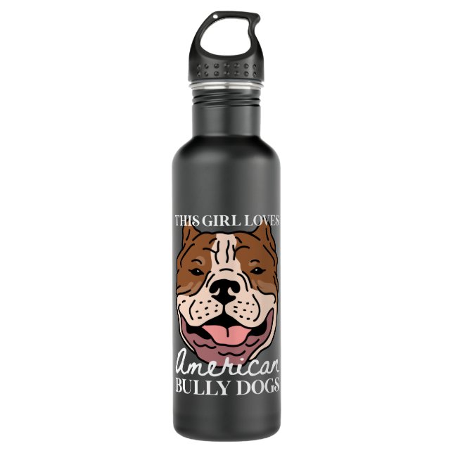 Bouteille D'eau Propriétaire de Chien à tête brute américain | Ame (Devant)