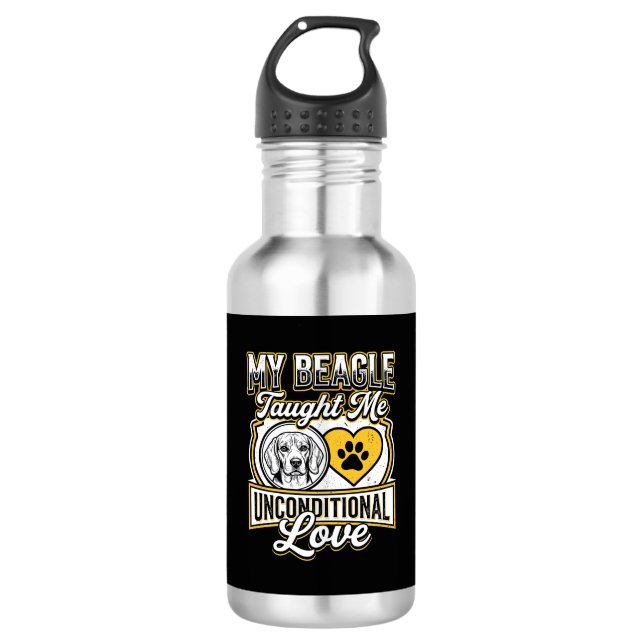 Bouteille D'eau Propriétaire de chien d'amour inconditionnel Beagl (Devant)