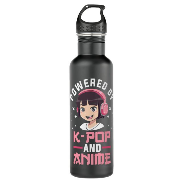 Bouteille D'eau Propulsé par K-pop et Anime Kpop Merch Merchandise (Devant)