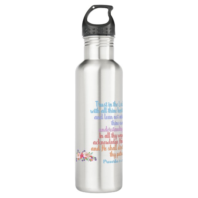 Bouteille D'eau Proverbes Bible Verse (Devant)