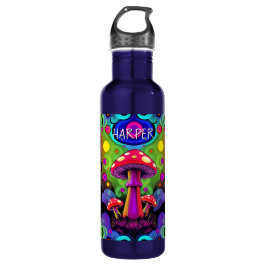 Bouteille D'eau Psychedelic Vibrant Colorful Retro Mushrooms