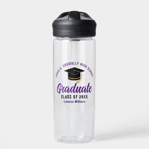 Bouteille D'eau Purple Graduate personnalisé cadeau de diplôme