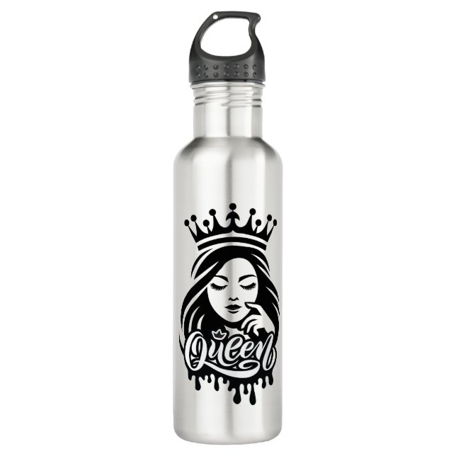 Bouteille D'eau Queen Design – Elegant Royal Crown (Devant)