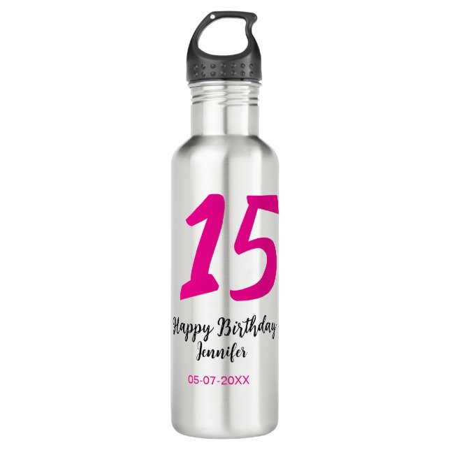 Bouteille D'eau quiencenera 15e anniversaire ajouter date année te (Devant)