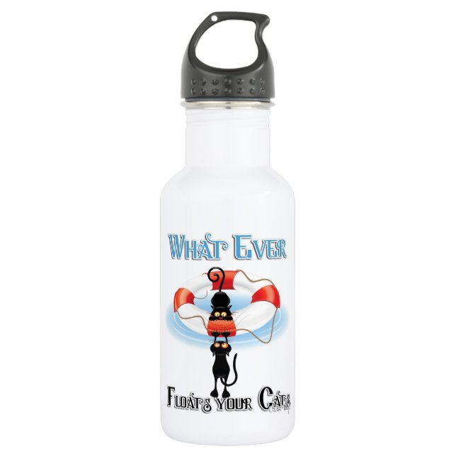 Bouteille D'eau Quoi de neuf flotte vos chats (Devant)