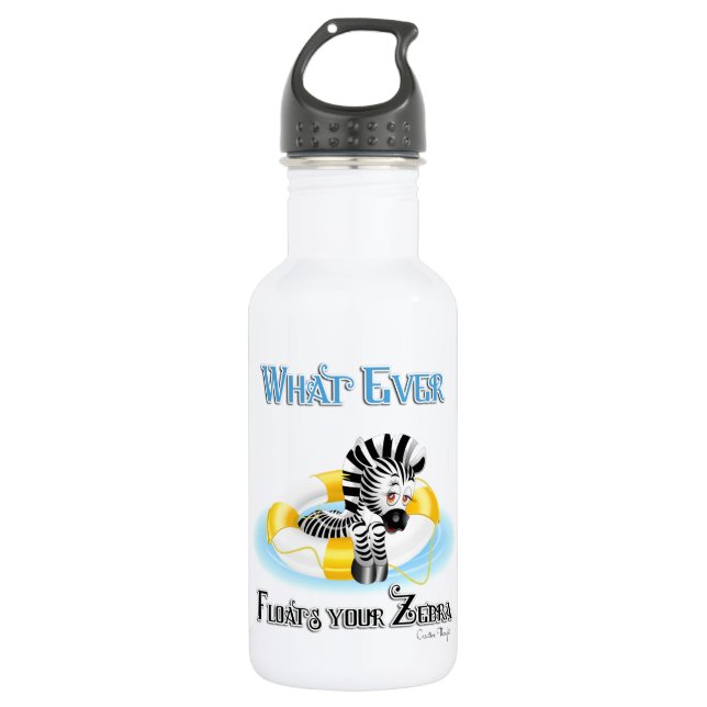 Bouteille D'eau Quoi qu'il flotte votre Zebra 3 (Devant)