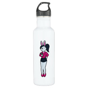 Bouteille D'eau Rabbit en tant que secrétaire avec Bloc-notes et l