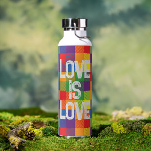 Bouteille D'eau Rainbow Buffalo Check Pride Plaid Personnaliser
