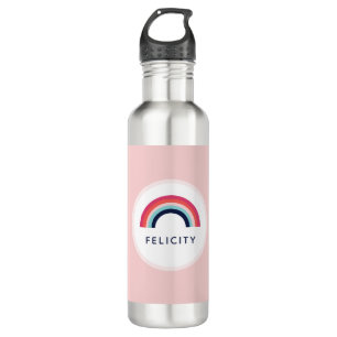 Bouteille D'eau Rainbow Personnalisé Nom Girl Don en rose