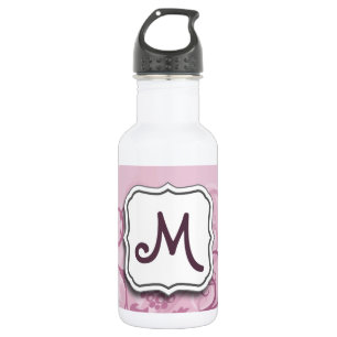 Bouteille D'eau Raisins Abstraits de lavande florale et monogramme