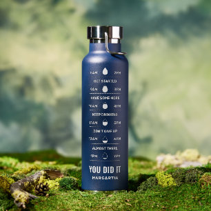 Bouteille D'eau Rappel Motivationnel Votre Nom Marine Moderne