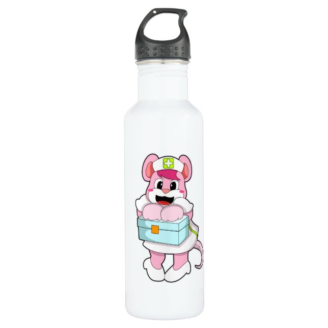 Bouteille D'eau Rat comme infirmière avec boîte (Devant)