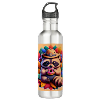 Bouteille D'eau raton laveur avec beignet