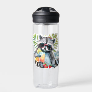 Bouteille D'eau Raton laveur d'été en lunettes de soleil