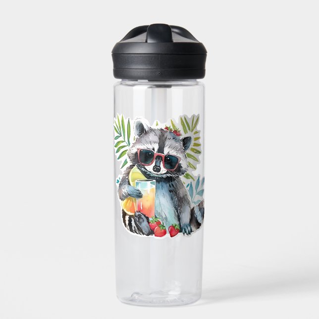Bouteille D'eau Raton laveur d'été en lunettes de soleil (Extérieur)