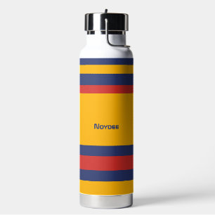 Bouteille D'eau Rayures de héros Lignes horizontales Jaune Bleu Ro
