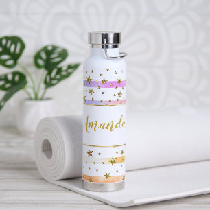Bouteille D'eau Rayures et étoiles personnalisées féminines