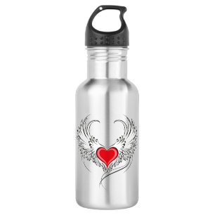 Bouteille D'eau Red Angel Coeur avec ailes