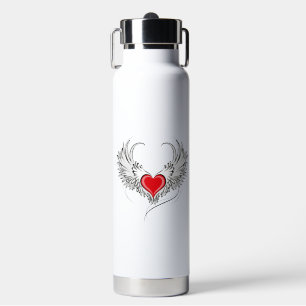 Bouteille D'eau Red Angel Coeur avec ailes