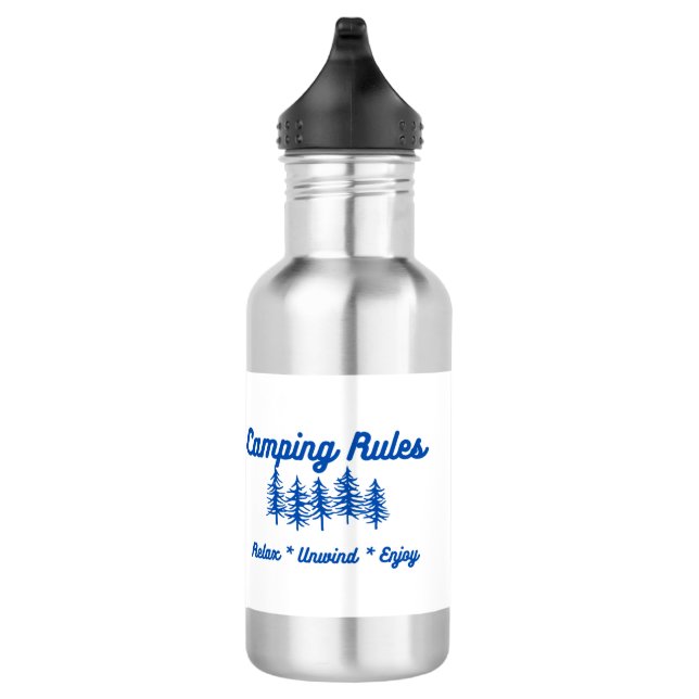 Bouteille D'eau Règles de camping - Détendez-vous, Détendez-vous,  (Droite)