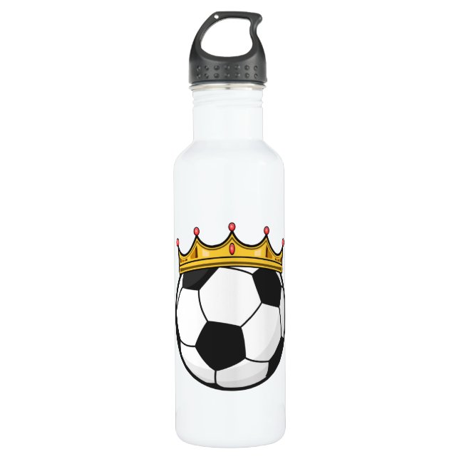 Bouteille D'eau Reine de la couronne de football (Devant)