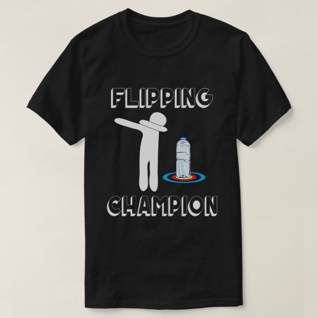 Bouteille d'eau renversant le T-shirt tamponnant (Design devant)