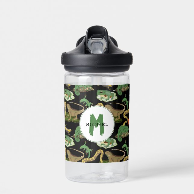 Bouteille D'eau Reptile, lézards et amphibiens École de monogramme (Avant)