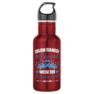 Bouteille D'eau Rescapée du cancer du côlon Ruban Bleu Fille