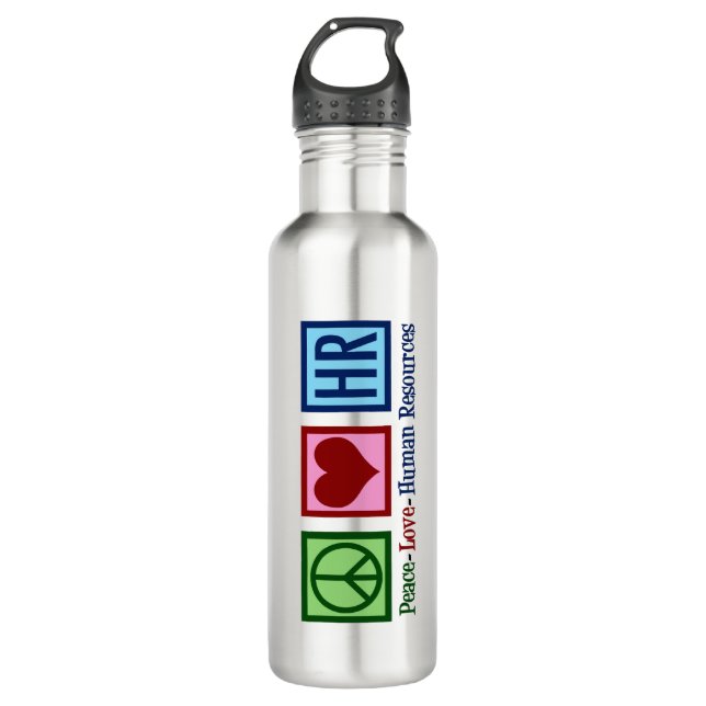 Bouteille D'eau Ressources humaines Peace Love HR (Devant)