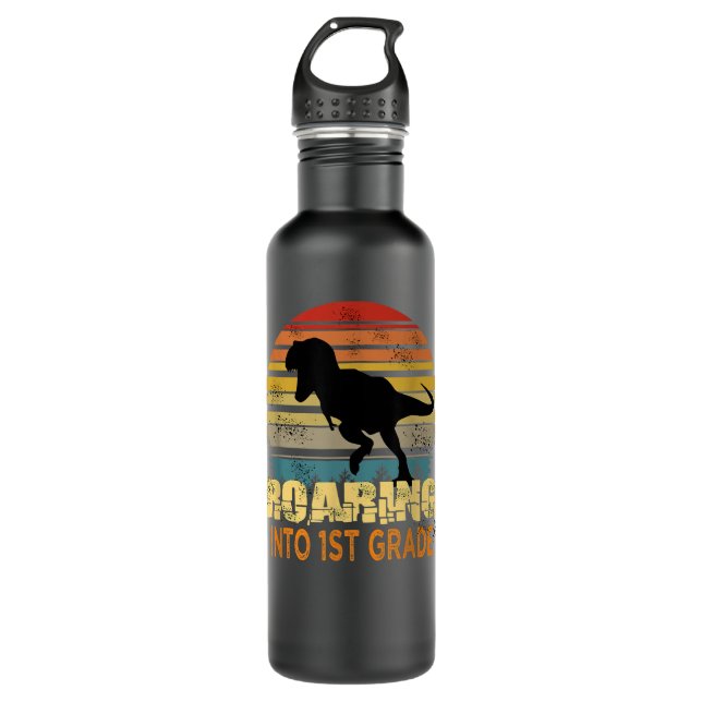 Bouteille D'eau Retour À L'École Du Dinosaure De 1Ere Année (Devant)