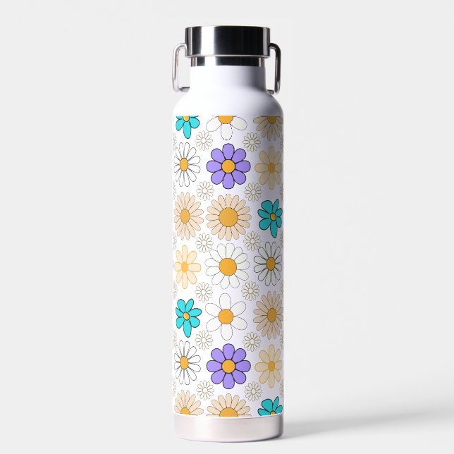 Bouteille D'eau Retro Daisy Motif Simple.01. Aucun groupe (Avant)