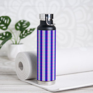 Bouteille D'eau rétro électrique rayé bleu & violet