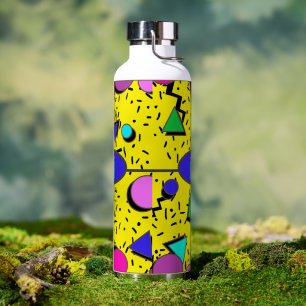 Bouteille D'eau Retro Jaune 80s Memphis Abstrait