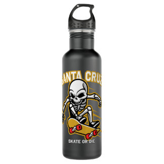 Bouteille D'eau Retro Vintage Skateboard Street Wear Père Noël Cru