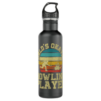 Bouteille D'eau Retro Vintage Worlds Okayest Bowling Player Bowler